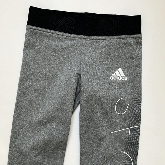 Adidas Size 7 8 Dark Gray Athletic Leggings Sports Athleisure Exercise Pants - Picture 8 of 8
